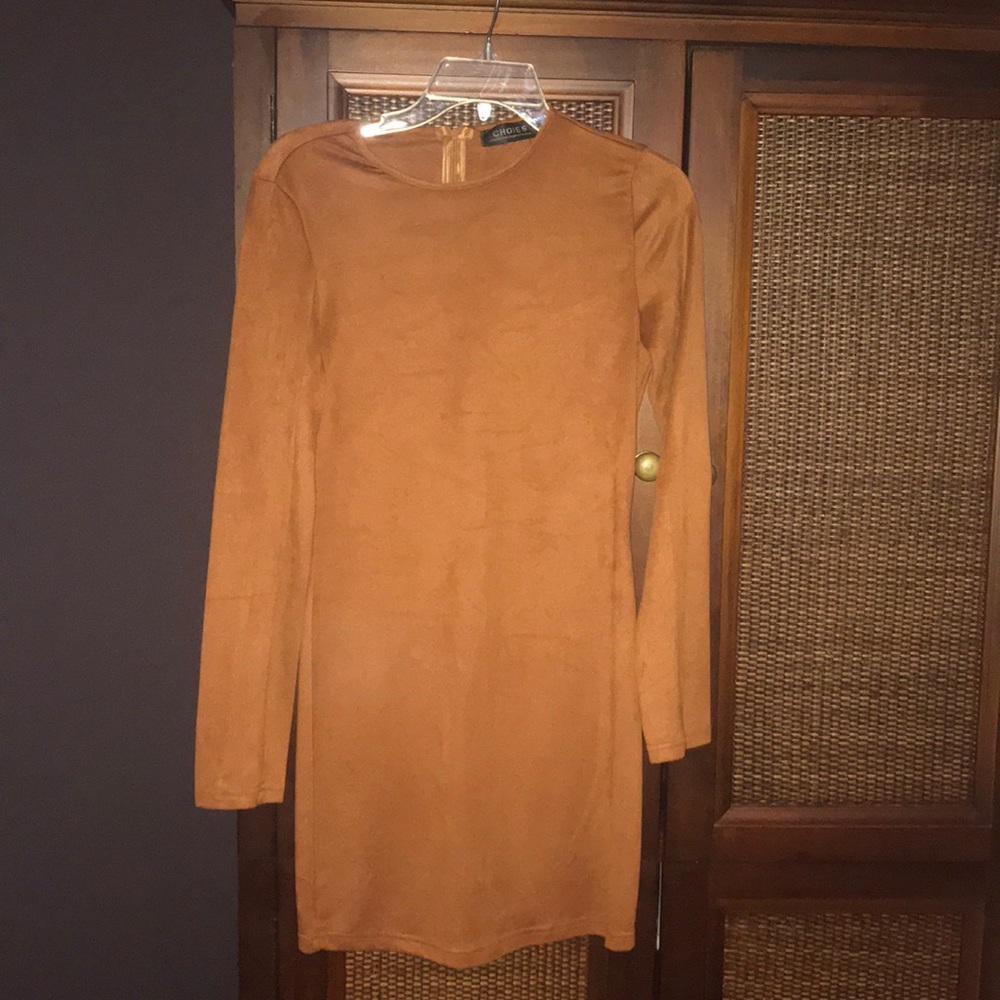 Faux suede dress fitted